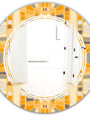 Retro Geometrical Abstract II - Modern Round or Oval Wall Mirror - Triple C
