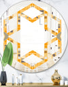 Retro Geometrical Abstract II - Modern Round or Oval Wall Mirror - Hexagon Star