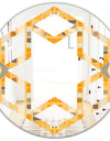 Retro Geometrical Abstract II - Modern Round or Oval Wall Mirror - Hexagon Star