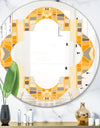Retro Geometrical Abstract II - Modern Round or Oval Wall Mirror - Quatrefoil