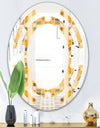 Retro Geometrical Abstract II - Modern Round or Oval Wall Mirror - Space
