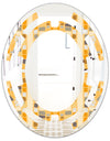 Retro Geometrical Abstract II - Modern Round or Oval Wall Mirror - Space