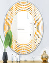Retro Geometrical Abstract II - Modern Round or Oval Wall Mirror - Wave