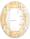 Retro Geometrical Abstract II - Modern Round or Oval Wall Mirror - Wave