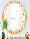 Retro Geometrical Abstract II - Modern Round or Oval Wall Mirror - Triple C