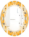 Retro Geometrical Abstract II - Modern Round or Oval Wall Mirror - Triple C