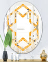 Retro Geometrical Abstract II - Modern Round or Oval Wall Mirror - Hexagon Star