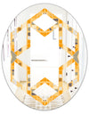 Retro Geometrical Abstract II - Modern Round or Oval Wall Mirror - Hexagon Star