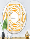 Retro Geometrical Abstract II - Modern Round or Oval Wall Mirror - Whirl