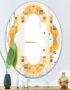 Retro Geometrical Abstract II - Modern Round or Oval Wall Mirror - Quatrefoil