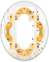 Retro Geometrical Abstract II - Modern Round or Oval Wall Mirror - Quatrefoil