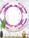 Tropical Palm Leaves IV - Modern Round or Oval Wall Mirror - Space