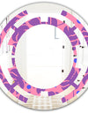 Tropical Palm Leaves IV - Modern Round or Oval Wall Mirror - Space