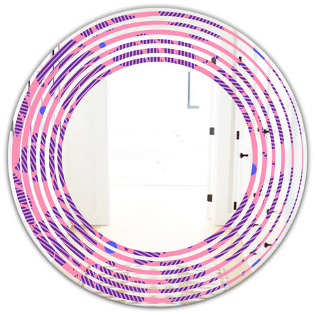 Tropical Palm Leaves IV - Modern Round or Oval Wall Mirror - Wave