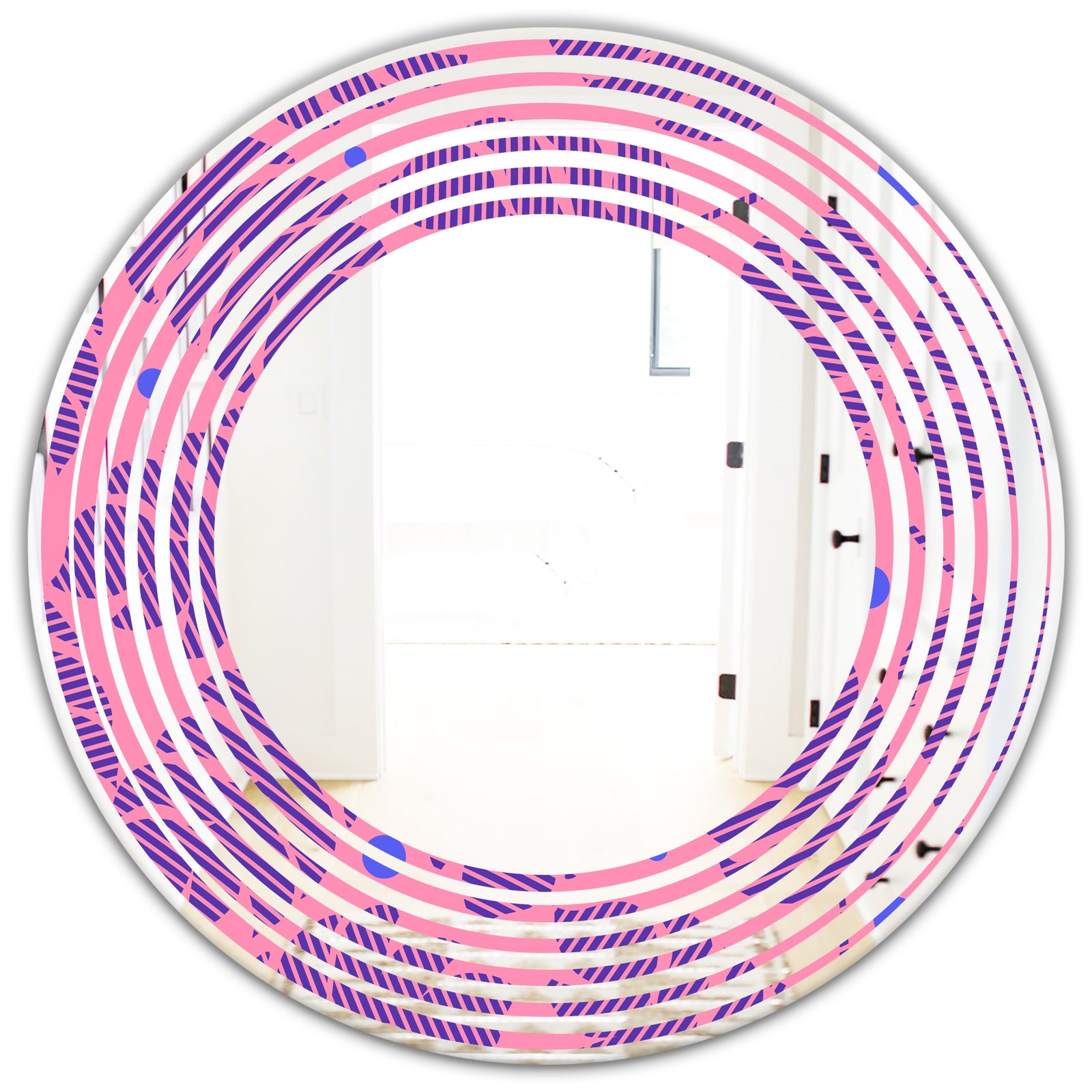 Tropical Palm Leaves IV - Modern Round or Oval Wall Mirror - Wave