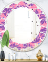 Tropical Palm Leaves IV - Modern Round or Oval Wall Mirror - Leaves