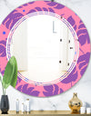 Tropical Palm Leaves IV - Modern Round or Oval Wall Mirror - Triple C