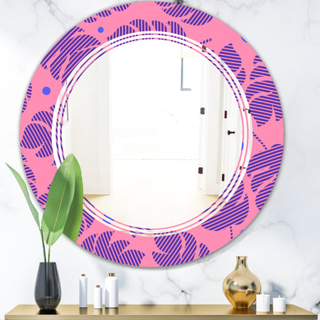 Tropical Palm Leaves IV - Modern Round or Oval Wall Mirror - Triple C