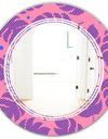 Tropical Palm Leaves IV - Modern Round or Oval Wall Mirror - Triple C