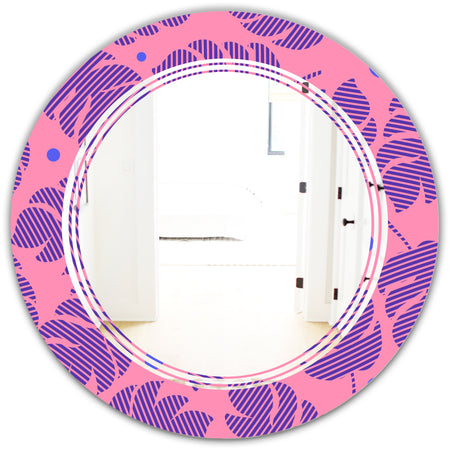 Tropical Palm Leaves IV - Modern Round or Oval Wall Mirror - Triple C