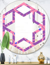 Tropical Palm Leaves IV - Modern Round or Oval Wall Mirror - Hexagon Star