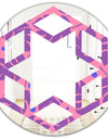 Tropical Palm Leaves IV - Modern Round or Oval Wall Mirror - Hexagon Star