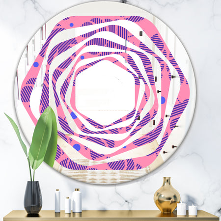 Tropical Palm Leaves IV - Modern Round or Oval Wall Mirror - Whirl