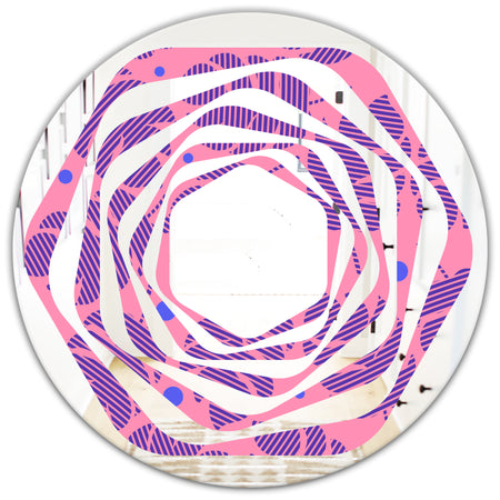 Tropical Palm Leaves IV - Modern Round or Oval Wall Mirror - Whirl