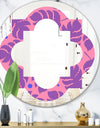 Tropical Palm Leaves IV - Modern Round or Oval Wall Mirror - Quatrefoil