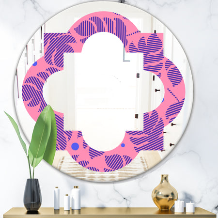 Tropical Palm Leaves IV - Modern Round or Oval Wall Mirror - Quatrefoil