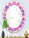 Tropical Palm Leaves IV - Modern Round or Oval Wall Mirror - Leaves