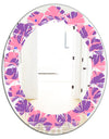 Tropical Palm Leaves IV - Modern Round or Oval Wall Mirror - Leaves