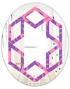 Tropical Palm Leaves IV - Modern Round or Oval Wall Mirror - Hexagon Star