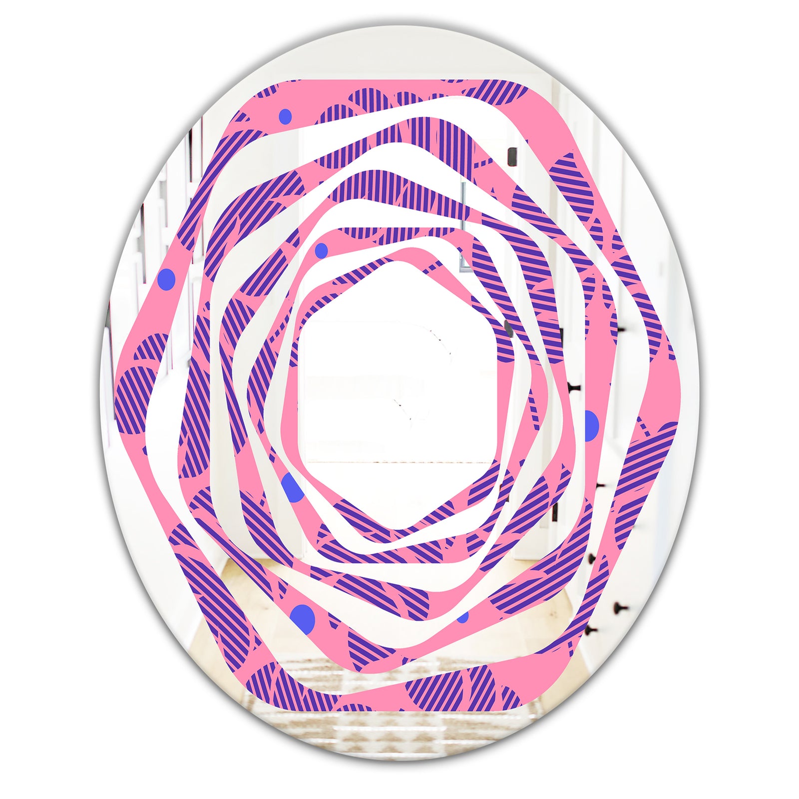 Tropical Palm Leaves IV - Modern Round or Oval Wall Mirror - Whirl