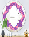 Tropical Palm Leaves IV - Modern Round or Oval Wall Mirror - Quatrefoil