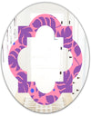 Tropical Palm Leaves IV - Modern Round or Oval Wall Mirror - Quatrefoil