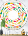 Abstract Retro Geometric Pattern III - Modern Round or Oval Wall Mirror - Whirl
