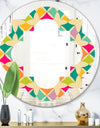 Abstract Retro Geometric Pattern III - Modern Round or Oval Wall Mirror - Quatrefoil