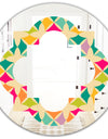 Abstract Retro Geometric Pattern III - Modern Round or Oval Wall Mirror - Quatrefoil