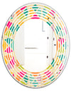Abstract Retro Geometric Pattern III - Modern Round or Oval Wall Mirror - Wave