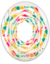 Abstract Retro Geometric Pattern III - Modern Round or Oval Wall Mirror - Whirl