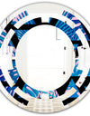 Retro Floral Pattern XIV - Modern Round or Oval Wall Mirror - Space
