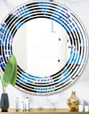 Retro Floral Pattern XIV - Modern Round or Oval Wall Mirror - Wave