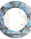 Retro Floral Pattern XIV - Modern Round or Oval Wall Mirror - Wave