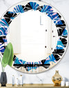 Retro Floral Pattern XIV - Modern Round or Oval Wall Mirror - Leaves