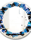 Retro Floral Pattern XIV - Modern Round or Oval Wall Mirror - Leaves
