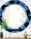 Retro Floral Pattern XIV - Modern Round or Oval Wall Mirror - Triple C