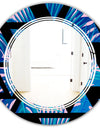 Retro Floral Pattern XIV - Modern Round or Oval Wall Mirror - Triple C