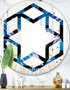 Retro Floral Pattern XIV - Modern Round or Oval Wall Mirror - Hexagon Star