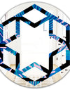 Retro Floral Pattern XIV - Modern Round or Oval Wall Mirror - Hexagon Star